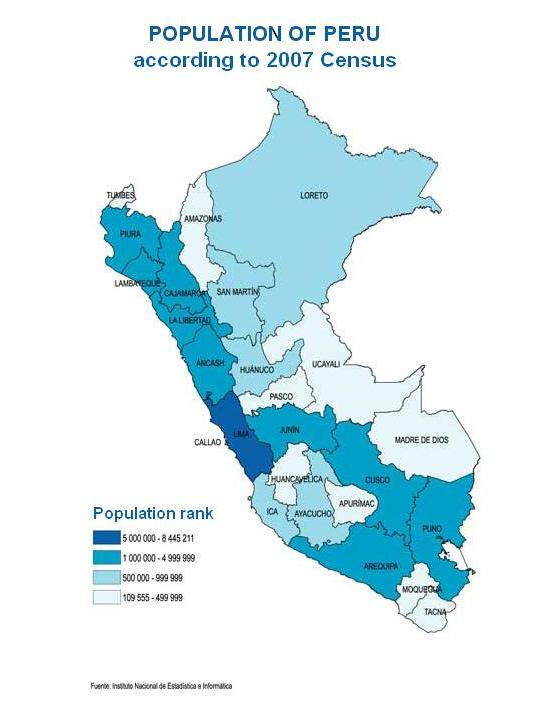 Population Map Peru